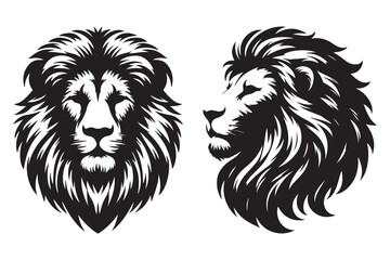 A Lion Head Silhuette Vector Art Illustration V2 S2 