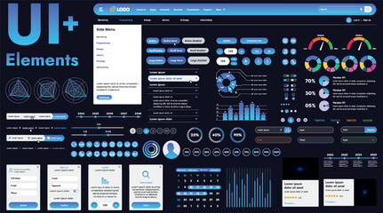 These graphic components provide a comprehensive approach to the development of interfaces that meet modern requirements for functionality and aesthetics in Internet resources.