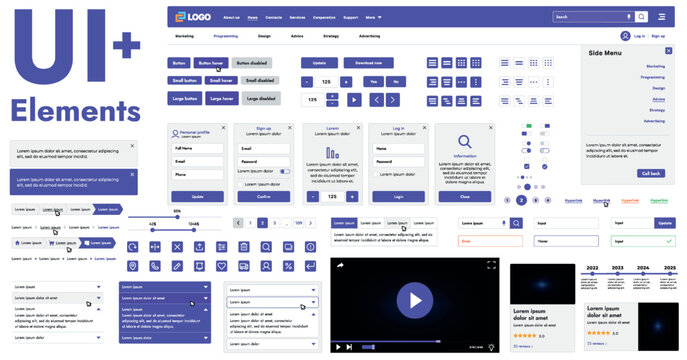 These graphic components provide a comprehensive approach to the development of interfaces that meet modern requirements for functionality and aesthetics in Internet resources.