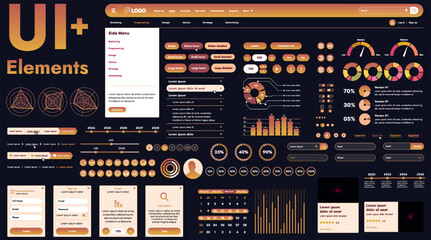 These graphic components provide a comprehensive approach to the development of interfaces that meet modern requirements for functionality and aesthetics in Internet resources.