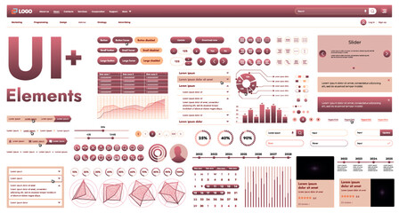 These graphic components provide a comprehensive approach to the development of interfaces that meet modern requirements for functionality and aesthetics in Internet resources.