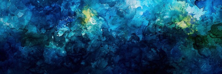 Fototapeta premium Abstract Watercolor Inspired By Aquatic Life, In Deep Blues And Shimmering Greens, Evoking The Beauty Of The Ocean , HD Wallpapers, Background Image