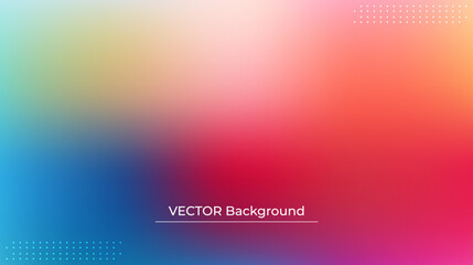 Smooth and blurry colorful gradient mesh background. Modern bright rainbow colors. Easy editable soft colored vector banner template. Premium quality