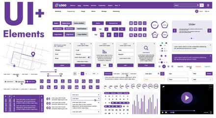 These graphic components provide a comprehensive approach to the development of interfaces that meet modern requirements for functionality and aesthetics in Internet resources.