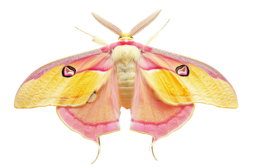 Exquisite Rosy Maple Moth Photography Isolated On Transparent Background