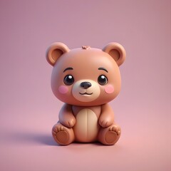 Obraz premium a close up of a small toy bear sitting on a pink surface