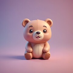 Obraz premium a close up of a small toy bear sitting on a pink surface