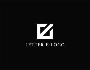 Letter E rectangular logo design template. 