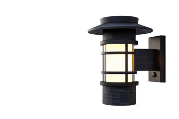 Eco-Friendly Illumination: Solar-Powered Wall-Mounted Garden Lights Isolated On Transparent Background