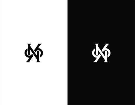 96 OR 9N6 knot logo design idea for brand use with white and black background. 