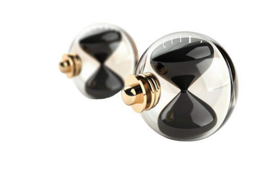 Close-Up: Isolated Task Timers Isolated On Transparent Background