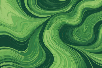 Abstract organic nature with green swirl lines. Ideal as a wallpaper background, this illustration evokes natural, flowing forms.