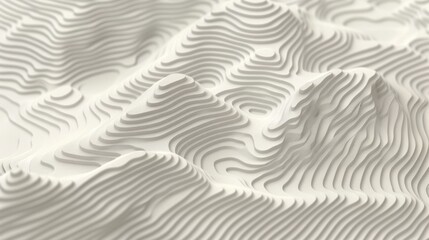 Obraz premium An abstract representation of a terrain map with contour lines depicting elevation changes and potential trails.