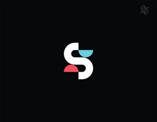 Letter S logotype from geometric shapes. Creative number 5 icon. Universal monogram identity sign.  