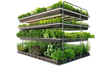 Vertical Farming Isolated On Transparent Background