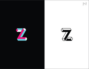 Initial Isometric letters ZL or 7Z  Logo Design Vector Template. Monogram and Creative Alphabet Z Letters icon Illustration.