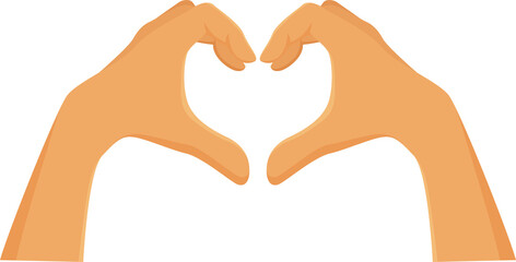 Obraz premium Both hands make a heart shape illustration design