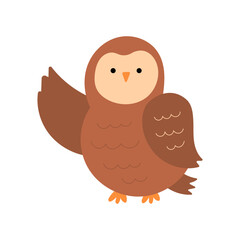 owl animal vector illustration in cartoon style.