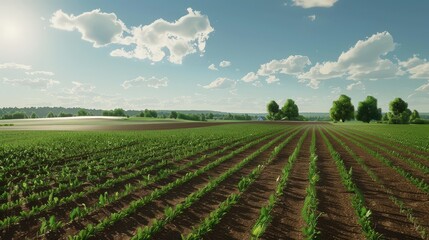 Obraz premium Harvest Time Harmony: Lush Feedstock Fields for Sustainable Aviation Fuel Production