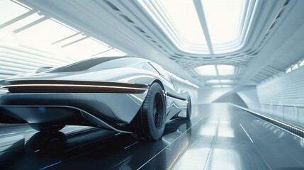 Fototapeta premium Sleek Aerodynamic Features for Fuel Efficiency in Modern Setting