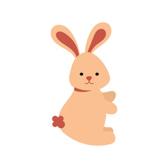 Fototapeta premium bunny animal autumn vector illustration in cartoon style.