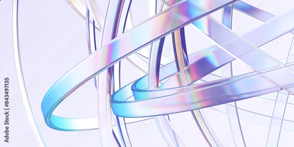Poster abstract background with rounded lines, 3d render