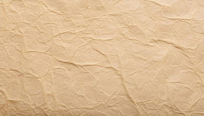 Fototapeta premium Natural beige paper with rough texture, creases, crumpled, wrinkled, rustic, natural and tactile background.