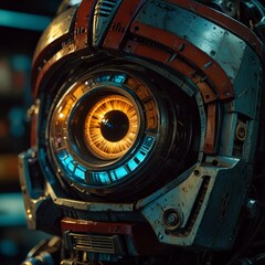 close-up of a robot eye