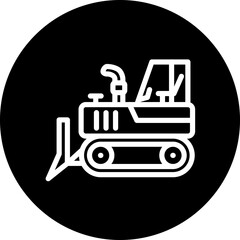 Bulldozer vector icon style