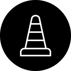 Traffic cone vector icon style