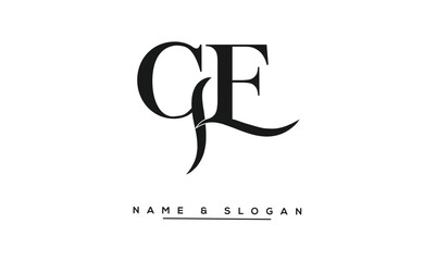 GE, EG, G, E Abstract Letters Logo Monogram