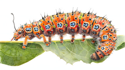 &nbsp;European catterpilar on leaf