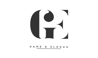GE, EG, G, E Abstract Letters Logo Monogram