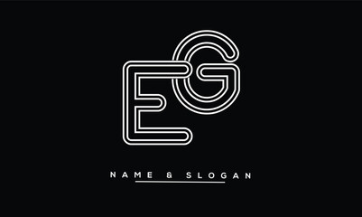 GE, EG, G, E Abstract Letters Logo Monogram