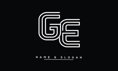 GE, EG, G, E Abstract Letters Logo Monogram