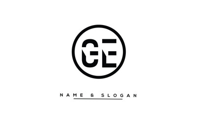 Obraz premium GE, EG, G, E Abstract Letters Logo Monogram