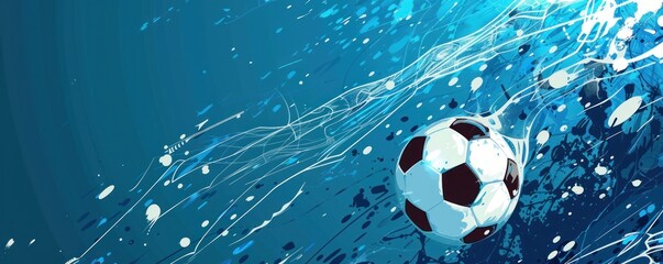 Naklejka premium Soccer ball flies into the goal with a background of players, capturing the thrill and action of scoring - Generative ai