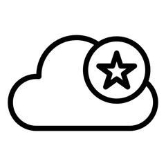 Cloud Data Favorite line icon design