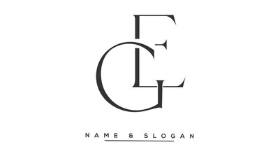 GE, EG, G, E Abstract Letters Logo Monogram