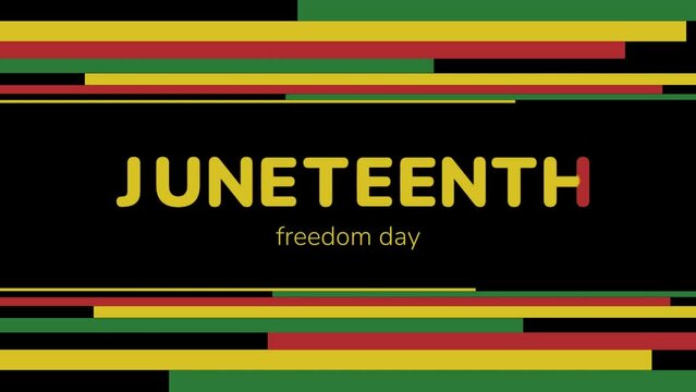 Juneteenth Freedom Day animation. Independence or Emancipation day. June 19. African-American history. Background, video.
