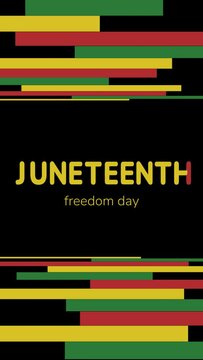 Juneteenth Freedom Day animation. Independence or Emancipation day. June 19. African-American history. Background, video.