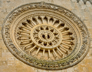 detail of the wall of the cathedral, Ostuni, Apulia, Italy, March 2024