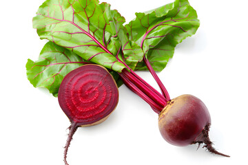 Top view Beetroot isolated on white background