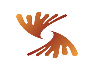 The letter S with a modern watercolor splash effect with a gradient color combination.