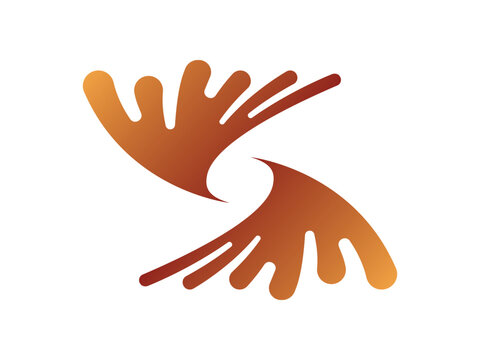 The letter S with a modern watercolor splash effect with a gradient color combination.