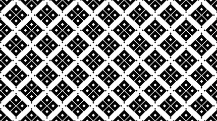Bold black and white diamond grid pattern, featuring large and small diamonds, forming a striking design.