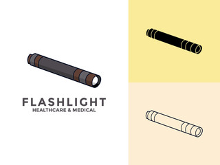 Medical flashlight logo and icon.medical flashlight vector icon for web design, Illustration of Medical Flashlight