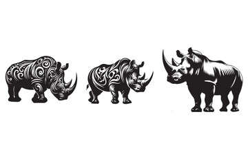 Rhinoceros vector silhouette illustration