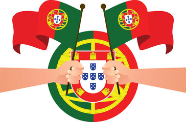 Fototapeta premium Portugal Independence Day 1st december Vector flat illustration