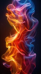 Colorful wavy smoke background, colorful abstract cool wallpaper, mobile wallpaper, 